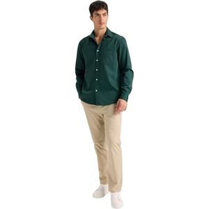 DeFacto Chinobroek voor heren, stijlvolle en comfortabele herenbroek, klassieke chinobroek voor een modieuze look en de hoogste, zand, 32W / 30L