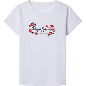 Pepe Jeans Meisje MAISIE T-shirt, wit (WHITE), 16, wit(wit), 16 jaar