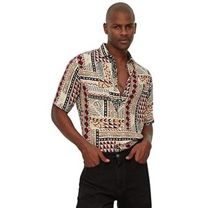 Trendyol Man Regular Basic Shirt Kraag Geweven Shirt, Meerkleurig, S