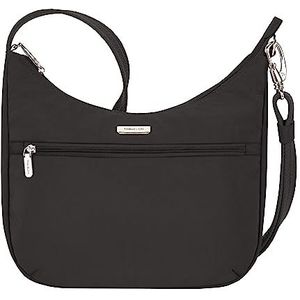 Travelon Unisex Essentials Crossbody, Hobo, Zwart, Eén maat, Travelon - Anti-diefstal Essentials Oost/West Hobo Bag
