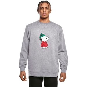 Merchcode Heren Crewneck Peanuts Snoopy Dressed Up Basic Crewneck, Regular Fit, S, Heather Grey, S