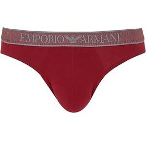 EMPORIO ARMANI Heren glanzende logoband slip, rood, M, Rood, M
