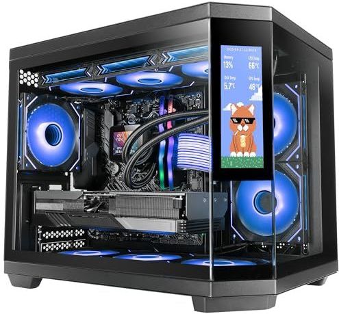 Mars Gaming MC-3TCORELCDM - Gaming Behuizing - Zwart - Micro-ATX - 7,2 inch IPS-display