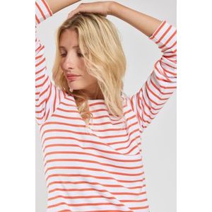 Armor Lux Lesconil zeeman boothals van dik katoen voor dames, Wit/Tigerlily, S