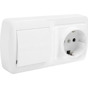 Schuko-basis + breedschakelaar uit de wandserie