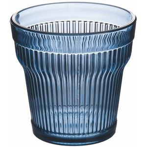Villa d'Este Home Tivoli Set van 6 drinkbekers 300 ml van acryl, oppervlak met verticale strepen, blauw Fashion Ocean