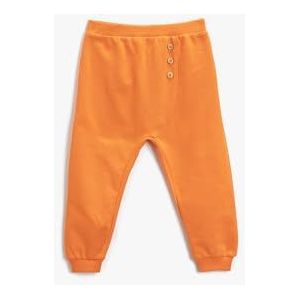 Koton Joggingbroek voor baby's, met knoopsluiting, elastische tailleband, oranje (200), 3 jaar