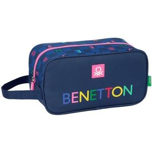 Safta BENETTON Damero - Middelgrote schoen, multifunctioneel, etui, sport, buitenschools, voetbal, comfortabel en veelzijdig, 29 x 14 x 15 cm, Donkerblauw, M, Casual