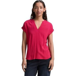 TOM TAILOR Damesblouse met losse pasvorm, 37989 - Raspberry Red, 34