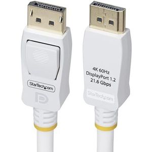 StarTech.com 3m VESA Gecertificeerde DisplayPort 1.2 Kabel, Wit, 4K60Hz, 21.6Gbps, Vergrendelbare DP Connectors, DP 1.2 Kabel
