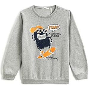 Koton Sweatshirt met print voor jongens en meisjes, grijs (023), 7-8 Jaar