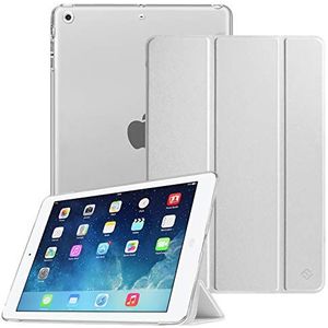 Fintie hoes voor iPad Air 2 (2014 model), iPad Air (2013 model), Ultradun Superlicht Beschermhoes met Transparante Achterkant met Automatische Slaap-waakfunctie, Zilver