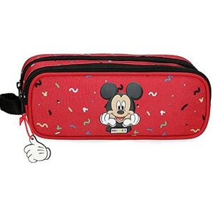 Disney It's a Mickey Thing Pennenetui, dubbel vak, rood, 23 x 9 x 7 cm, polyester