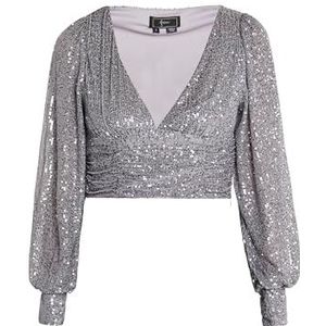 Gaya Longsleeveshirt voor dames, grijs/zilver, XS