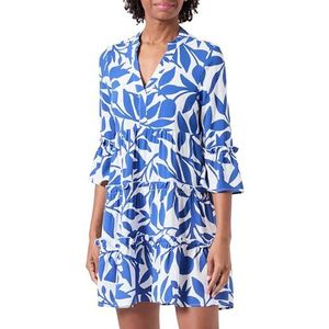 VERO MODA VMEASY Joy 3/4 Short Dress WVN GA, Sneeuwwit/Aop: alisa Mazarine Blue, XL