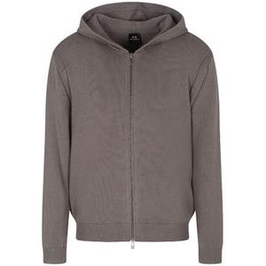 Armani Exchange - Heren - Cardigan - Grijs - Regular Fit - Met Capuchon