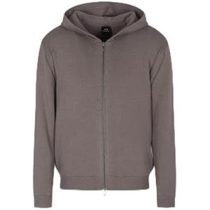 Armani Exchange - Heren - Cardigan - Grijs - Regular Fit - Met Capuchon