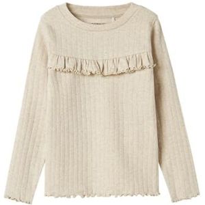 Name It - Nmflalla XSL - Longsleeve Top - Mélange Peyote - Voor Meisjes