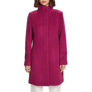 ESPRIT Gerecycled: mantel met wol, donkerroze (dark pink), XS
