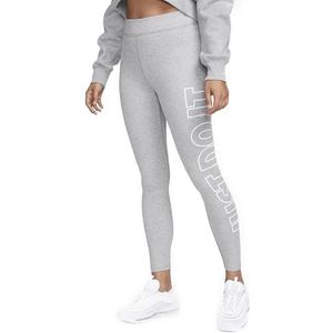 Nike DV7793-063 W NSW NK CLSC GX HR Tight JDI Leggings Dames Dk Grey Heather/White Maat XL, donkergrijs heather/wit, XL