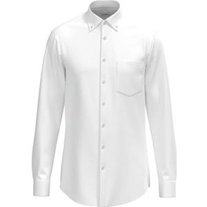 Seidensticker Business overhemd voor heren, comfortabele pasvorm, strijkvrij, button-down-kraag, lange mouwen, 100% katoen, wit, 40