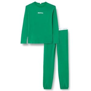 United Colors of Benetton Uniseks pyjamaset voor kinderen en jongens, bosgroen 1u3, M