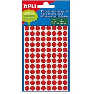 APLI 2046 - Rode etiketten voor mini-zakjes Ø 8,0 mm 3 vellen