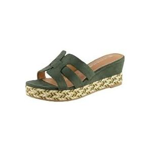 The Divine Factory Ursule damesslippers, kaki, 38 EU, Khaki (stad), 38 EU