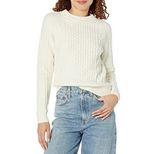 Amazon Essentials Dames Stitch Kabel Trui, Eggshell Wit, Large
