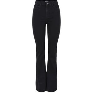 PIECES Flared Jeans voor dames, hoge taille, zwart, S