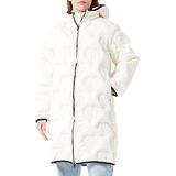 Love Moschino Technical Fabric Thermo Quilted with Hearts. Damesjas, Crème, 36