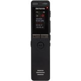 AIWA DVR-A400 Digitaal dicteerapparaat, extra plat, met stereo-microfoon en geïntegreerd geheugen van 16 GB, zwart