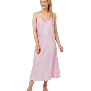 Indigo Sky Samsara Lange Satijnen Chemise Nachthemd, Gestreept, 34-36