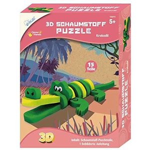 Mammut 156012 Knutselset 3D-puzzel krokodil, puzzelspel met safaridieren, dierenpuzzel van schuim, complete set met puzzelstukjes en handleiding (mogelijk niet beschikbaar in het Nederlands),
