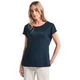 Street One - T-shirt - Zacht Katoen-Modalmix - Ronde Hals - Zwart