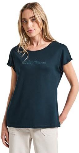 Street One - T-shirt - Zacht Katoen-Modalmix - Ronde Hals - Zwart