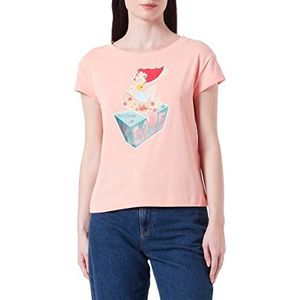 Love Moschino Dames Boxy Fit Korte Mouwen met Skater Pop Print T-shirt, roze, 40