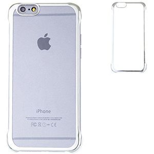 Silica dms047silver beschermhoes achterkant transparant met rand metallic voor Apple iPhone 6 Plus, kleur zilver