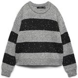 VERO MODA Trui 'VMSparkle'  grijs gemêleerd / zwart