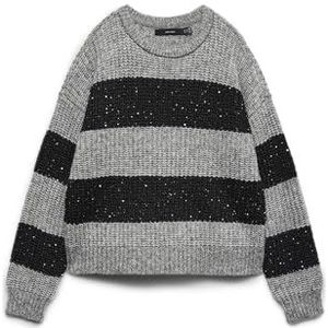 VERO MODA Trui 'VMSparkle'  grijs gemêleerd / zwart