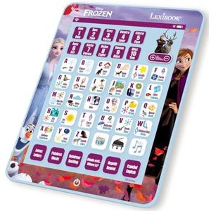 LEXIBOOK Disney JCPAD002FZi2 Leerdienblad, tweetalig, leert letters, cijfers, woorden, spelling en muziek, talen Engels/Spaans, blauw