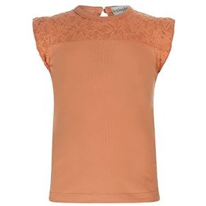 Koko Noko Meisjes-T-shirt met oranje kant, oranje, 92 cm