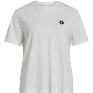 Visybil Flower O-Neck S/S T-shirt, wit (snow white), L