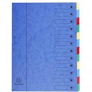 Exacompta - Ref. 5112E - 1 Sorteermap HARMONIKA - met elastieken en uitgesneden vensters - Omslag in glanskarton - uitbreidbare rug - 12 vakken - voor A4 - afmeting 24,5 x 32cm - Kleur: blauw