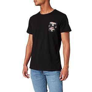 Frenchcool T-shirt, zwart, met zak, bloem van het leven, voor heren