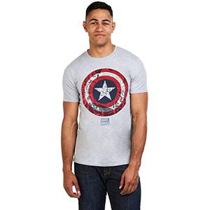 Marvel Captain America Ca Comic Shield T-shirt voor heren, Sport Grijs, S