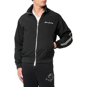 Armani Exchange Heren Signature Logo Bomber Jacket Outerwear, zwart, L