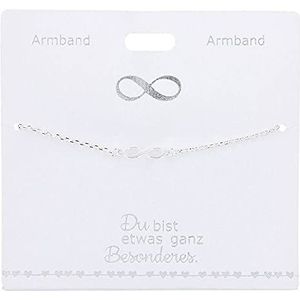 Armband voor dames met een oneindigheidssymbool als hanger, verzilverd, variabel in de lengte draagbaar (15 - 20 cm), ideaal als cadeau voor je partner, (beste) vriendin, echtgenote