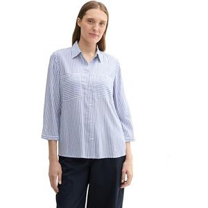 TOM TAILOR Damesblouse, 35905 - Blauw Wit Dunne Stripe, 36