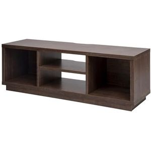 Iris Ohyama, TV meubel met open planken / TV meubel voor 55 inch TV, Massief hout, Kantoor, Woonkamer - TV Cabinet Standard - OTS-125S - Bruin
